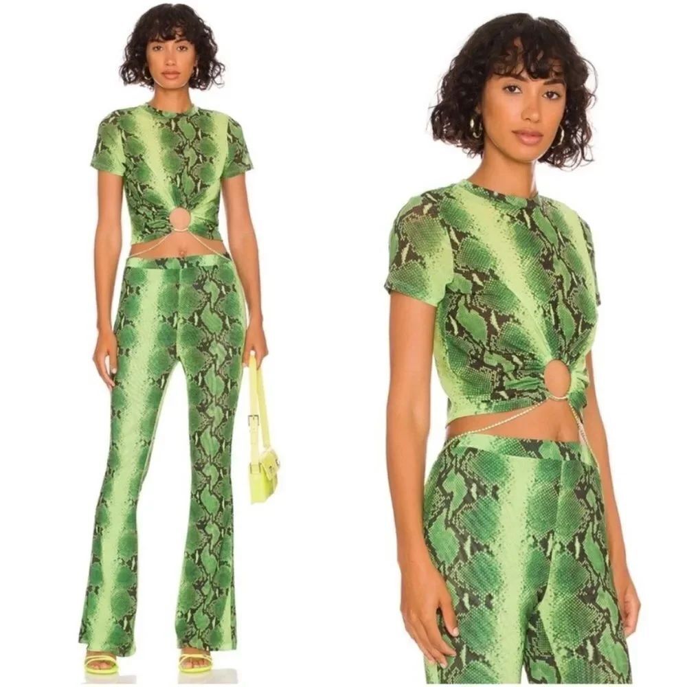 NWT Cult Gaia x Bratz green ombré snakeskin Sheridan pants